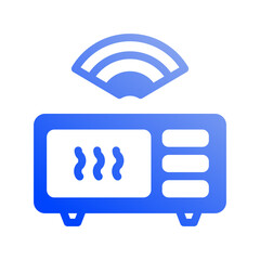 Icon Smart Microwave, e wallet, Internet of thing, wireless, Wi-Fi, signal. vector illustration. editable file