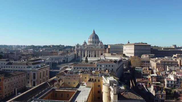 Aerial View of Vatican State and Saint Peter Basilica