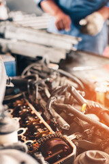 Car engine inspection adjusting shaft and valve for the best performance