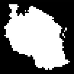 Fototapeta premium Pixel map of Tanzania. Vector illustration.