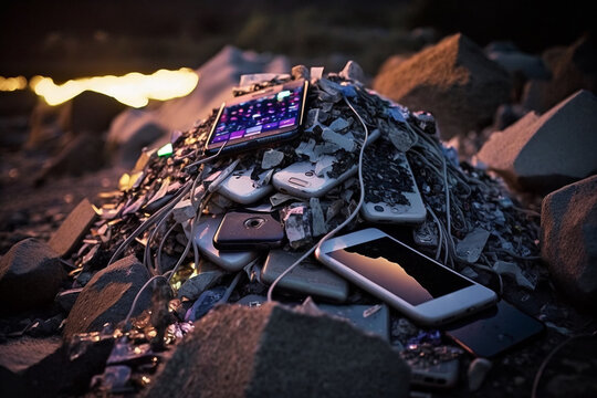 The smartphone waste in the garbage land, Generative Ai