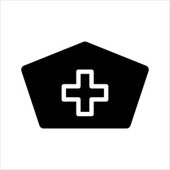 Obraz premium Nurse hat icon in trendy flat style design. Nurse hat icon for website design, vector illustration on white background