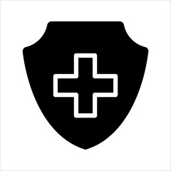Medicine shield icon. Medical protection sign. vector illustration on white background