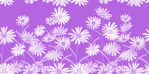 seamless pattern floral background, blue flowers