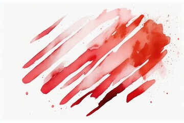 Obraz na płótnie Canvas Red Watercolor Background, Brush Strokes, Illustration Backdrop, Generative AI