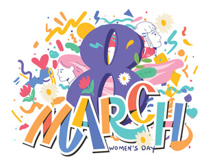 International Women's Day greeting card, 8 March posters design
