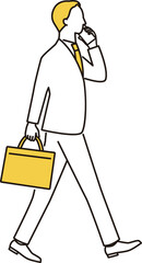 電話しながら歩くビジネスマン