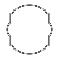 outline with gold color art stroke for wedding frame and invitation