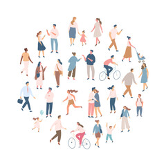 Fototapeta na wymiar Different People silhouette vector set. City crowd. Male and female flat characters isolated on white background.
