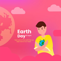 World Earth day. International Mother earth Day. Take care of earth like care of your heart vector illustration.