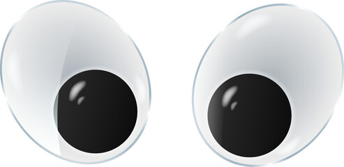 Toy eyes cartoon safety wobbly flat style design