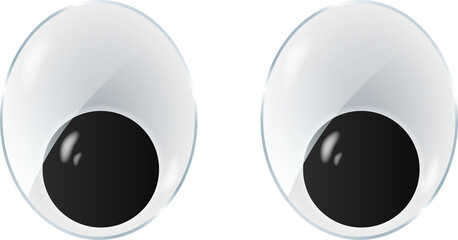Toy eyes cartoon safety wobbly flat style design