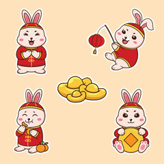 Cute rabbit mascot for Chinese new year
