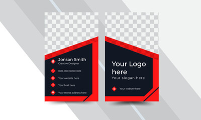 Black and red creative business card template. Modern Business Card - Creative and Clean Business Card Template. Elegant luxury clean dark business card Vector illustration