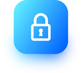 Padlock icon in square gradient colors. Security signs illustration.