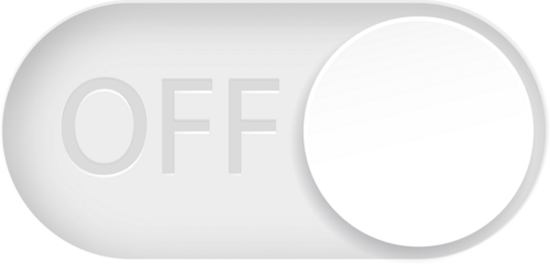 Toggle switch buttons. On and Off toggle switch buttons.