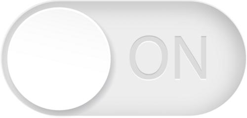 Toggle switch buttons. On and Off toggle switch buttons.