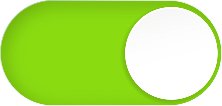 Toggle switch buttons. On and Off toggle switch buttons.