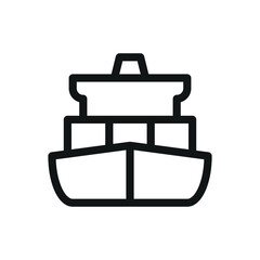 Container shipping isolated icon, container ship vector symbol with editable stroke