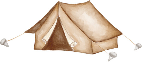 tent camping watercolor © bentoe