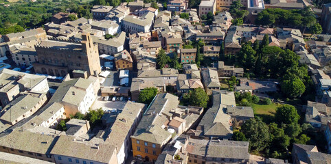Orvieto, medieval town in central Italy. Amazing aerial view from drone.
