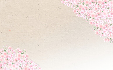 満開の桜-うす茶背景