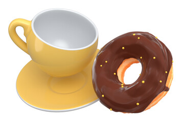 Ceramic coffee cup for cappuccino, americano, espresso, mocha, latte on white