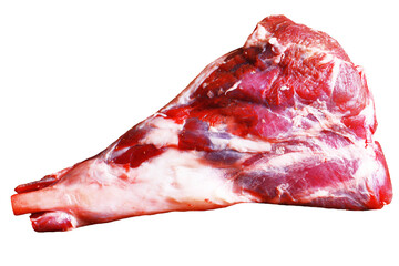 Raw lamb leg isolated