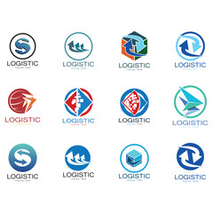 logistics logo icon illustration vector design  distribution symbol  delivery of goods  economy  finance