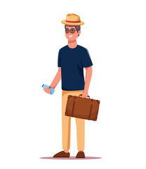 Characters tourists traveling people vector illustration