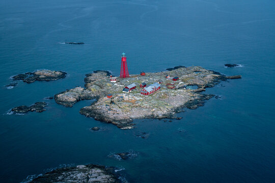 Aerial View of Pater Noster Lighthouse in Sweden