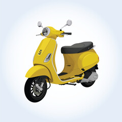 Obraz premium scooter motorcycle bike motorbike motor vintage transport transportation vehicle ride wheel retro illustration vector