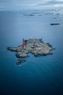 Aerial View of Pater Noster Lighthouse in Sweden