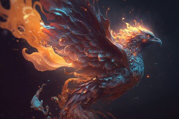 Majestic Blaze The Breathtaking Phoenix that Captivates with its Billowing Smoke and Burning Flames Generative AI