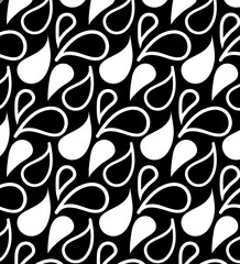 black and white paisley seamless pattern