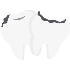 Obraz premium Double Tooth Broken Cavity Cracked Teeth 