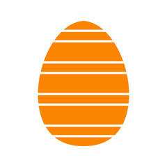 Orange easter egg with wide stripes. Vector illustration