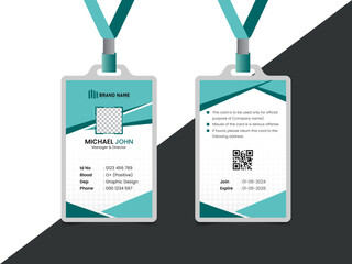 Simple modern and minimalist ID card template | Creative ID card design for your company staff