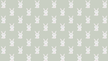 Dark green seamless pattern with rabbit for Easter holiday