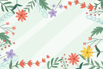 Obraz premium Beautiful spring background with hand drawn flowers
