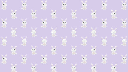 Violet seamless pattern with rabbit for Easter holiday