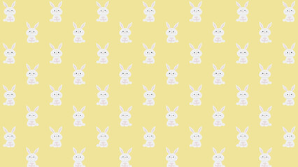Yellow seamless pattern with rabbit for Easter holiday