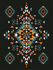 Aztec motif tribal ethnic design. Navajo decoration symbol, boho tattoo geometric template. Ethnic ornament. 