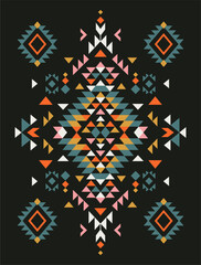 Aztec motif tribal ethnic design. Navajo decoration symbol, boho tattoo geometric template. Ethnic ornament. 