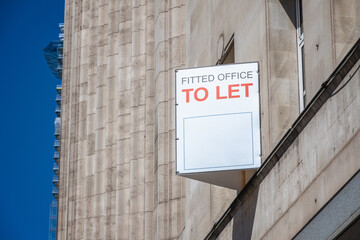 Sign for office to let in central London, England