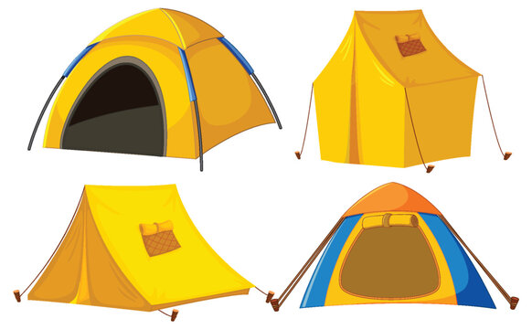 Vector set of camping tents