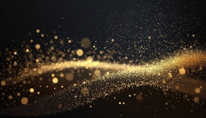 Fototapeta na wymiar Golden glitter particles and dots abstract background. Generative AI