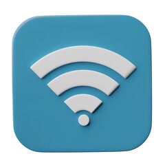 3D Icon Wi-Fi, wireless internet network symbol isolated on transparent background, png file.