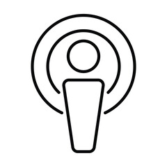 podcast icon, communication vector, media illustration