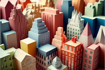 Paper city created with Generative AI